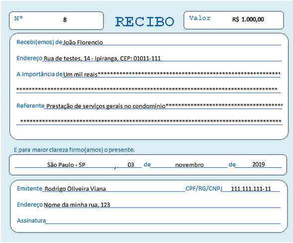 Como Preencher Um Recibo Simples Datom